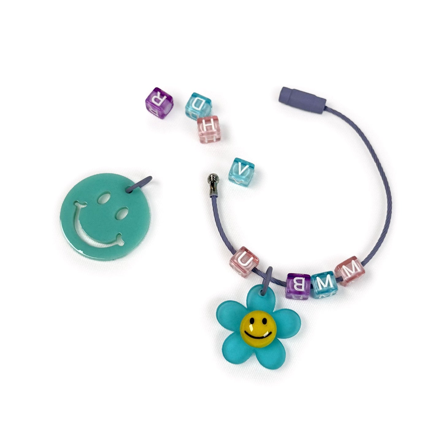 Smiley alphabet keychain